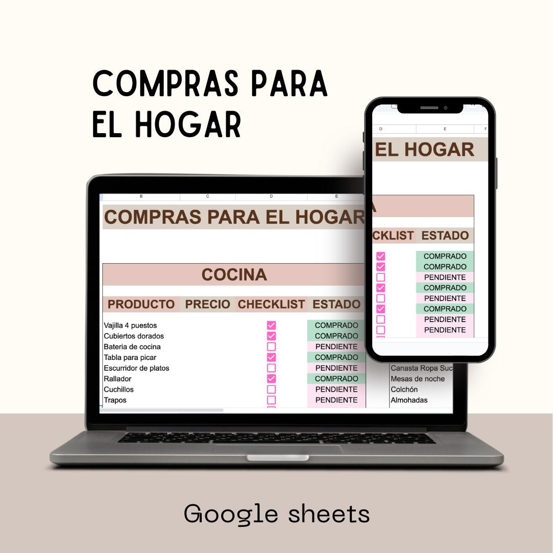COMPRAS DEL HOGAR Checklist y presupuesto (Google Sheets)